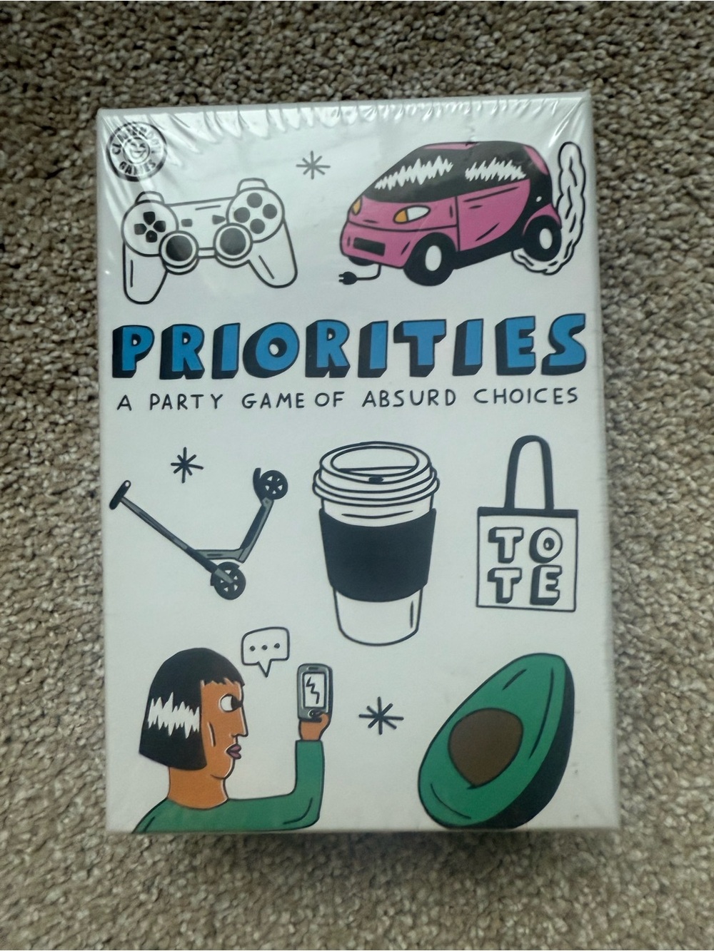Priorities Party Card Game - Pink, Green, Black